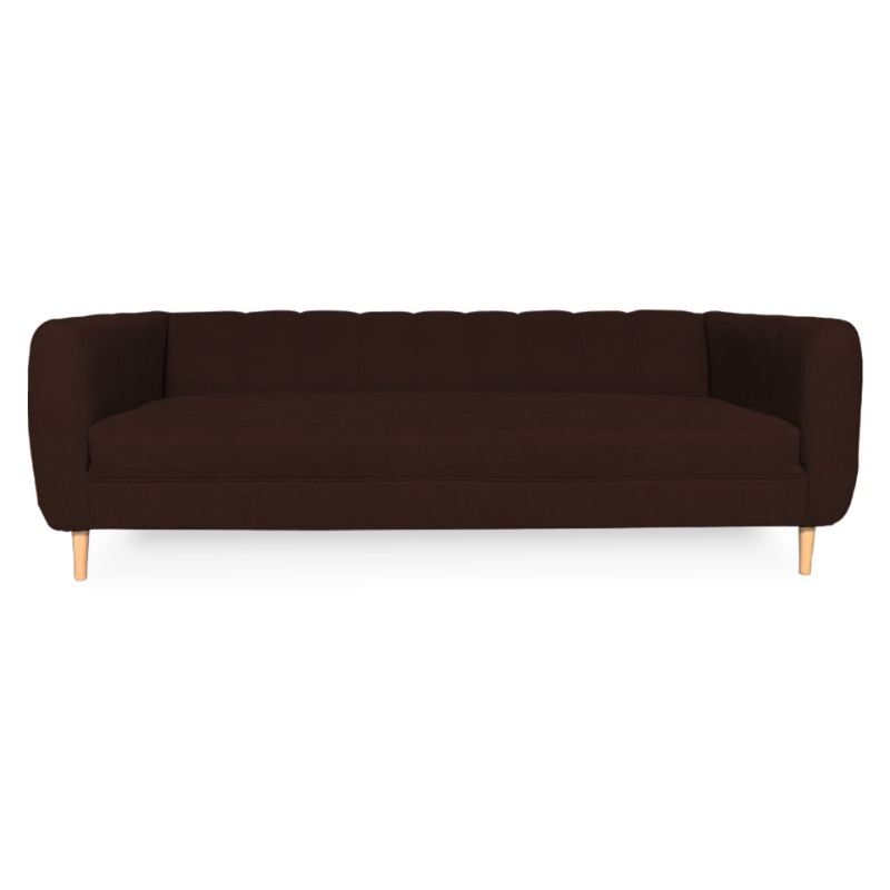 SOFA LYNETTE 2 CUERPOS FELPA CAFE - 1