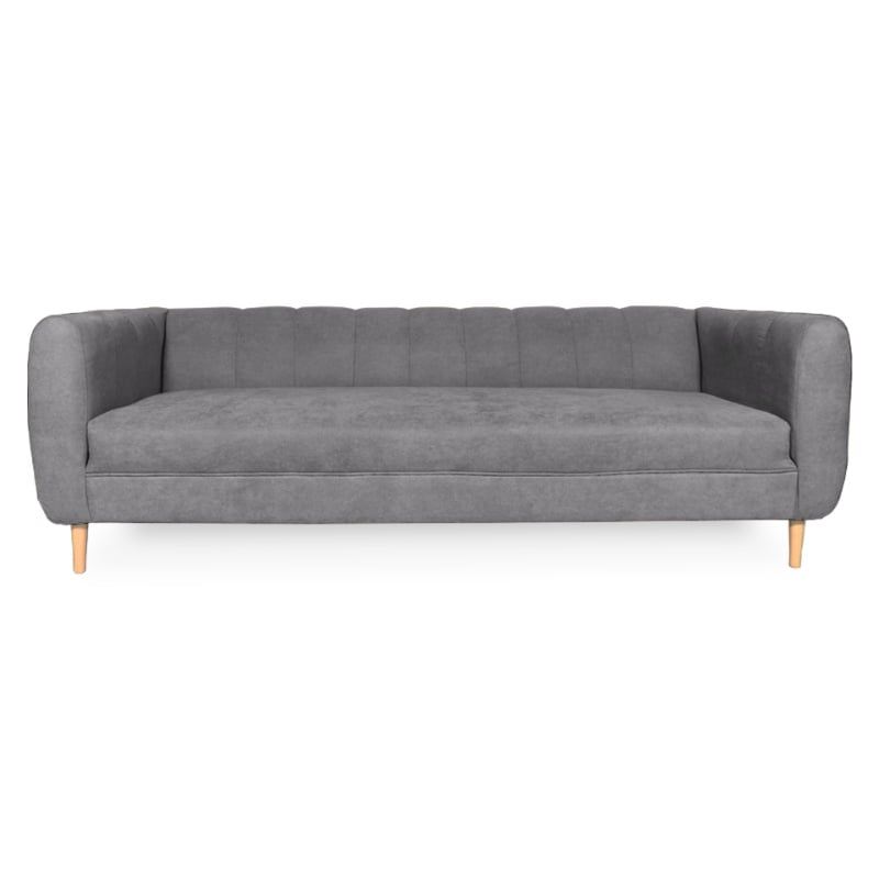 SOFA LYNETTE 3 CUERPOS CHENILLE TIPO LINO GRIS - 1