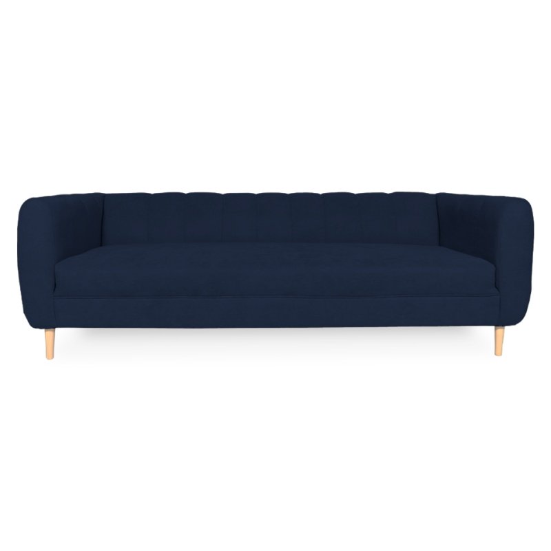 SOFA LYNETTE 3 CUERPOS CHENILLE TIPO LINO AZUL - 1