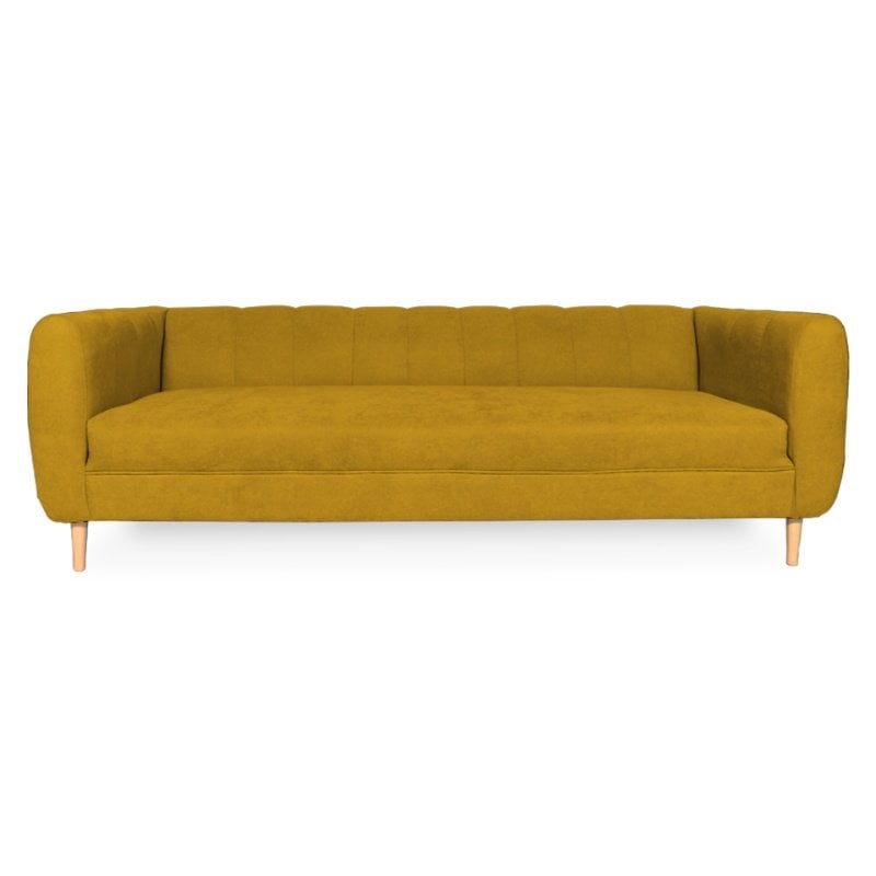 SOFA LYNETTE 3 CUERPOS CHENILLE TIPO LINO AMBARINO - 1