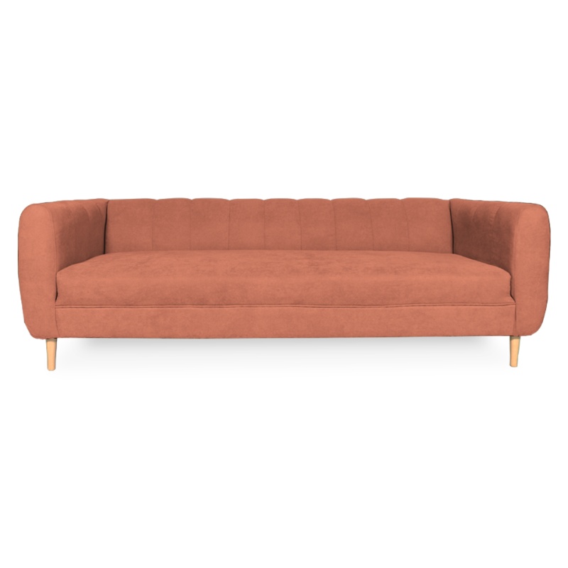 SOFA LYNETTE 3 CUERPOS CHENILLE TIPO LINO PALO ROSA - 1