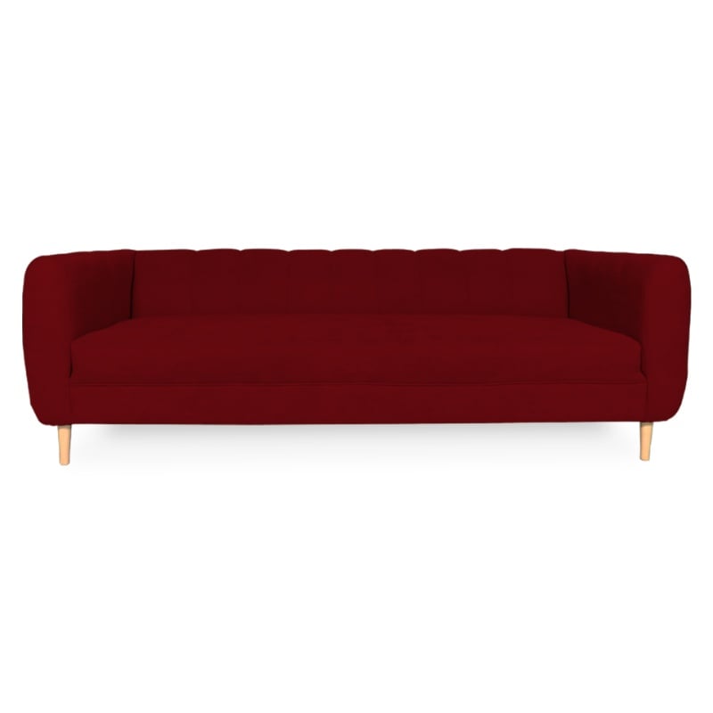 SOFA LYNETTE 3 CUERPOS CHENILLE TIPO LINO ROJO - 1