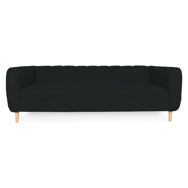 SOFA LYNETTE 3 CUERPOS CHENILLE TIPO LINO GRAFITO - 1