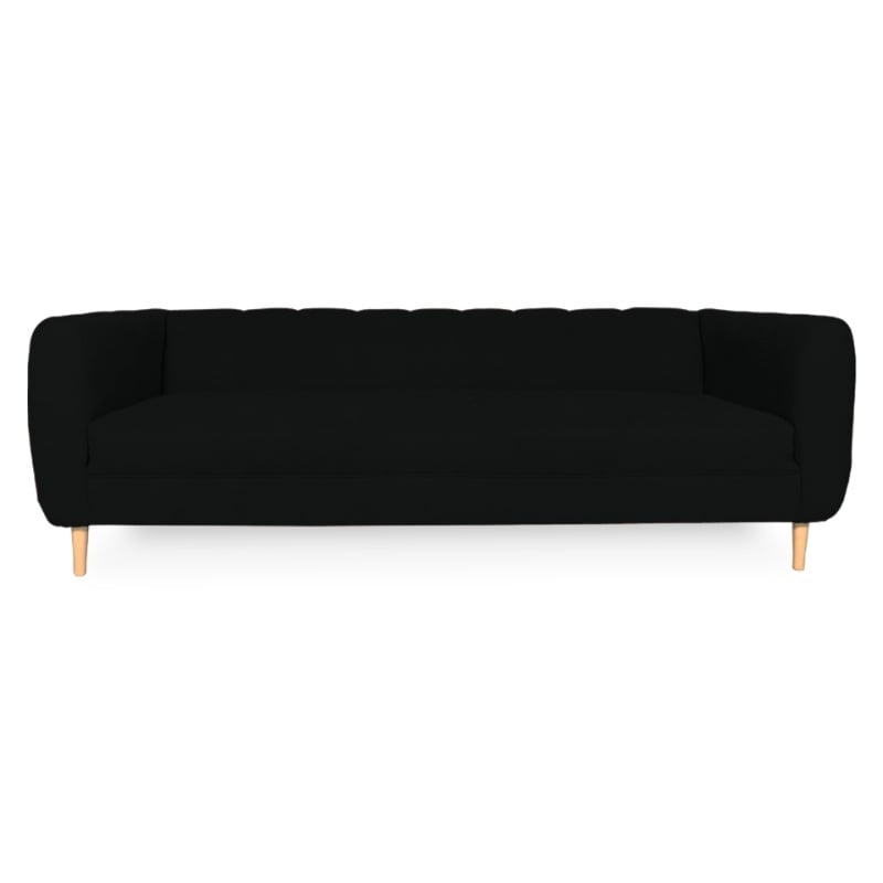SOFA LYNETTE 3 CUERPOS CHENILLE TIPO LINO NEGRO - 1