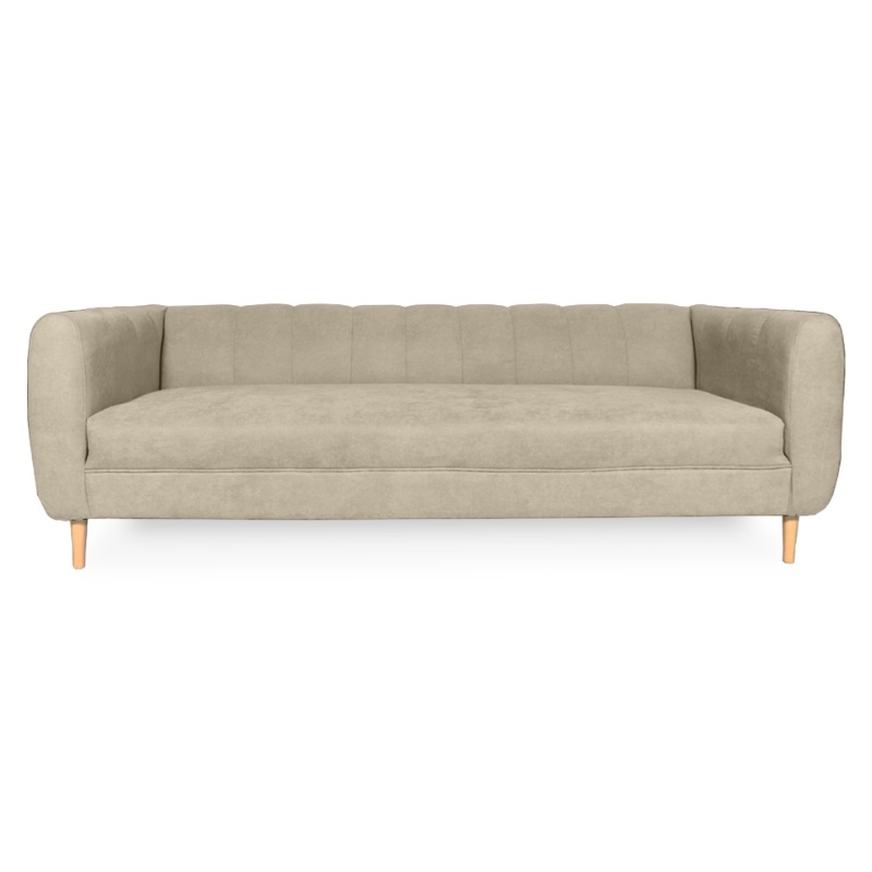 SOFA LYNETTE 3 CUERPOS FELPA BEIGE - 1