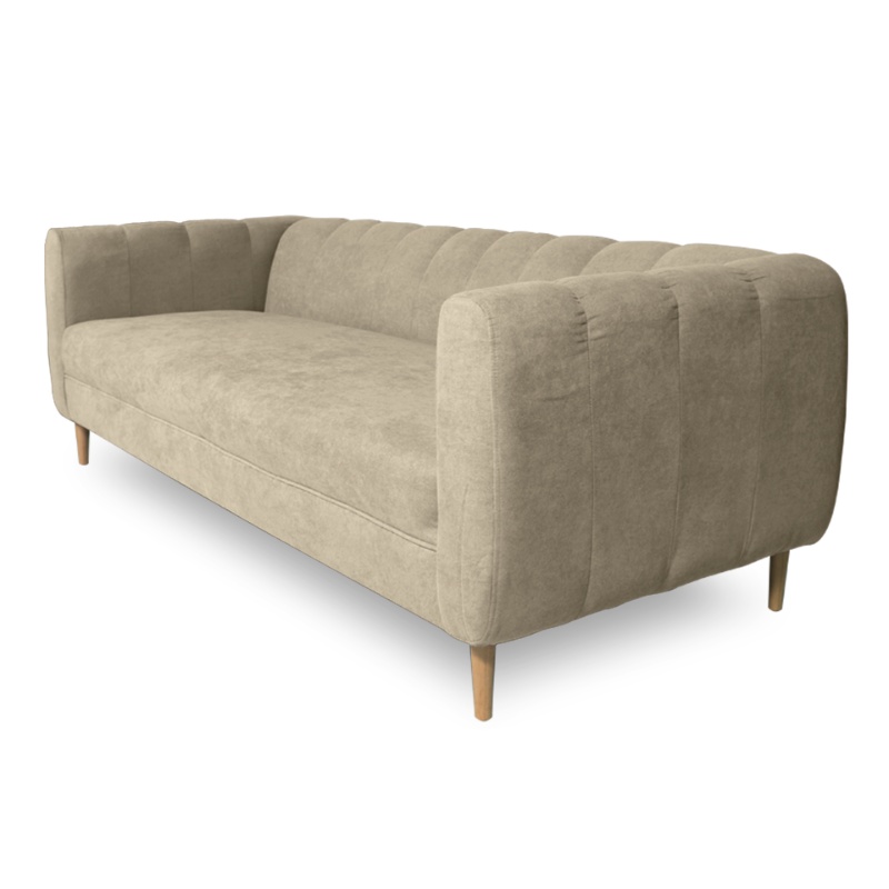 SOFA LYNETTE 3 CUERPOS FELPA BEIGE - 2