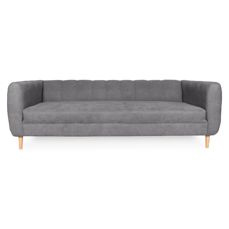 SOFA LYNETTE 3 CUERPOS FELPA GRIS - 1