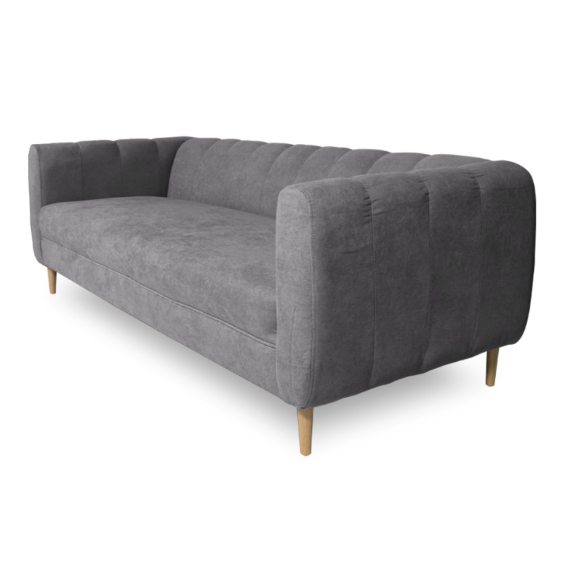 SOFA LYNETTE 3 CUERPOS FELPA GRIS - 2