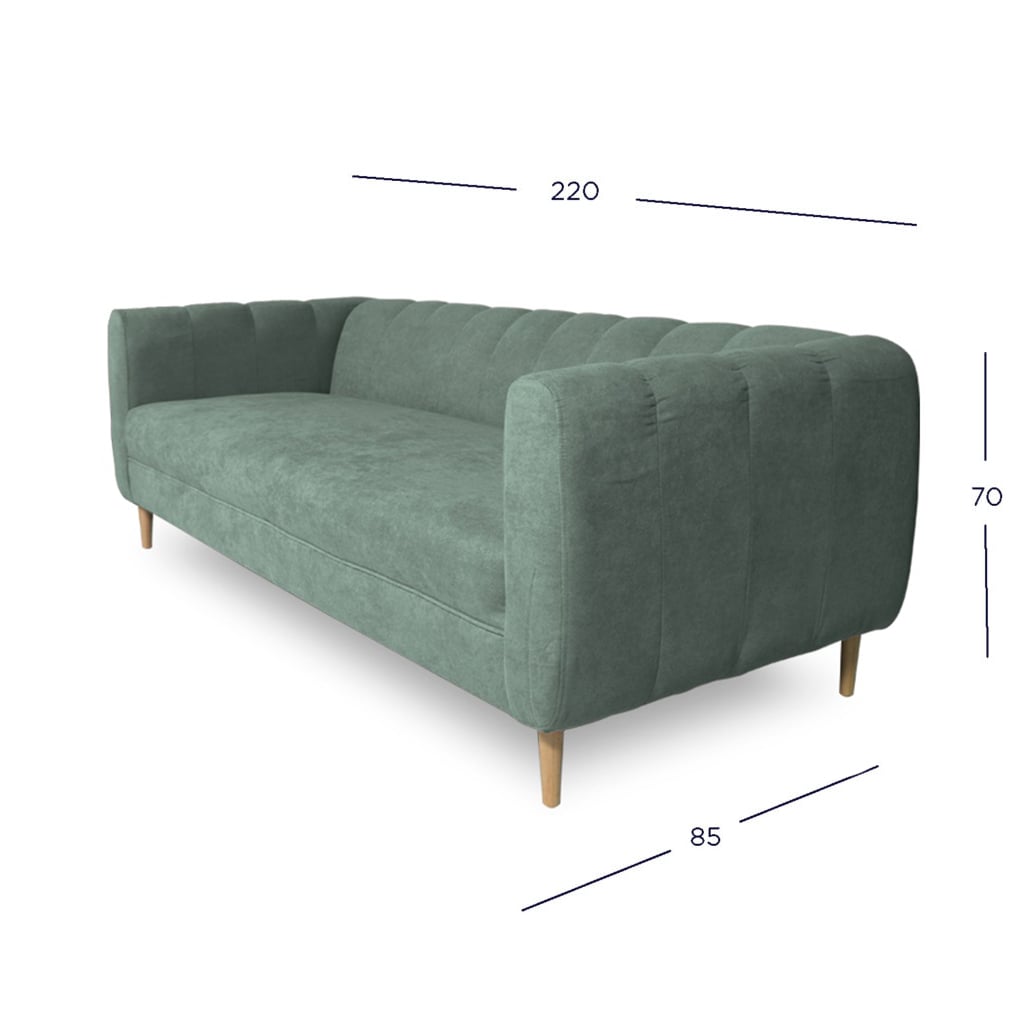 SOFA LYNETTE 3 CUERPOS FELPA VERDE - 4