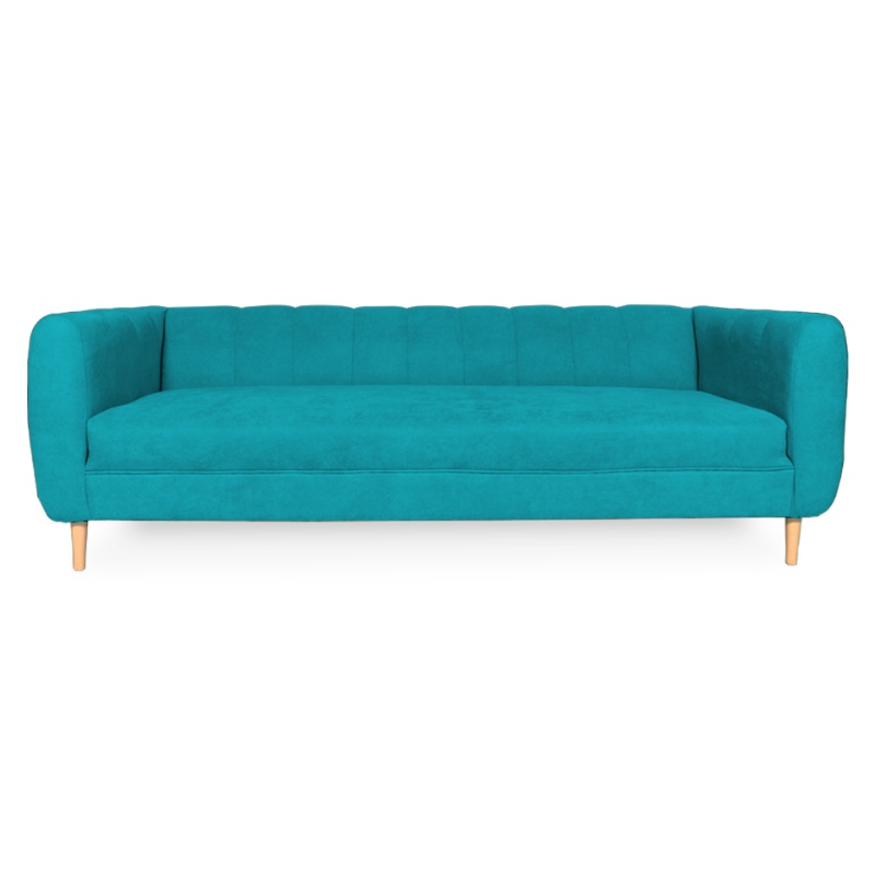 SOFA LYNETTE 3 CUERPOS FELPA TURQUESA - 1