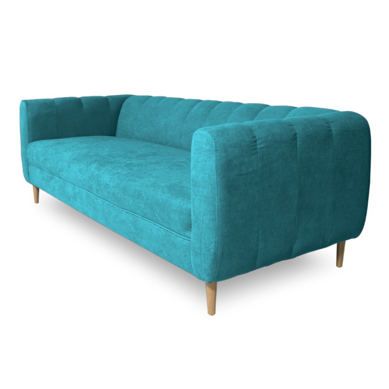 SOFA LYNETTE 3 CUERPOS FELPA TURQUESA - 2