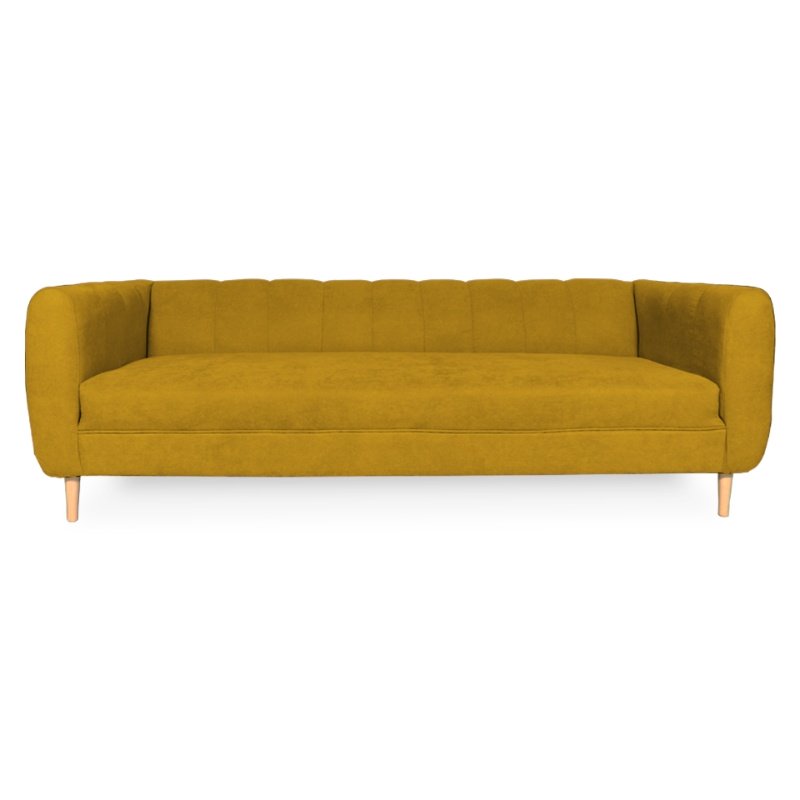 SOFA LYNETTE 3 CUERPOS FELPA AMBARINO - 1