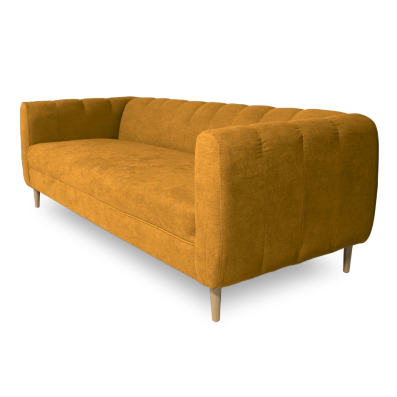 SOFA LYNETTE 3 CUERPOS FELPA AMBARINO - 2