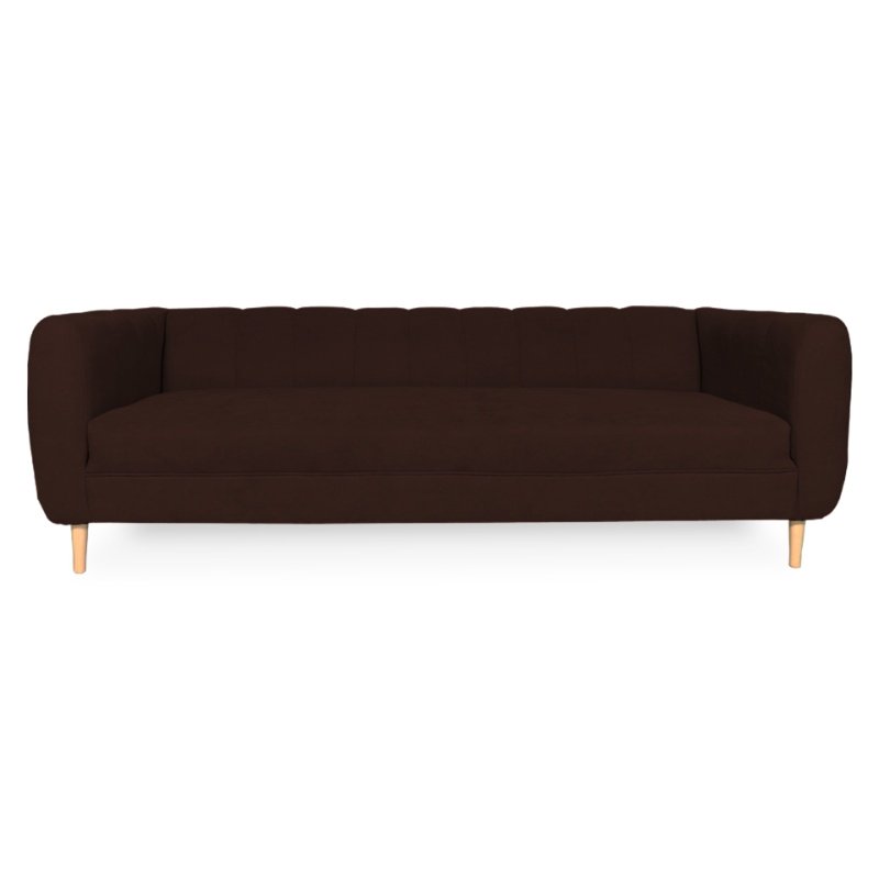 SOFA LYNETTE 3 CUERPOS FELPA CAFE - 1