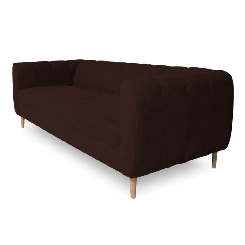 SOFA LYNETTE 3 CUERPOS FELPA CAFE - 2