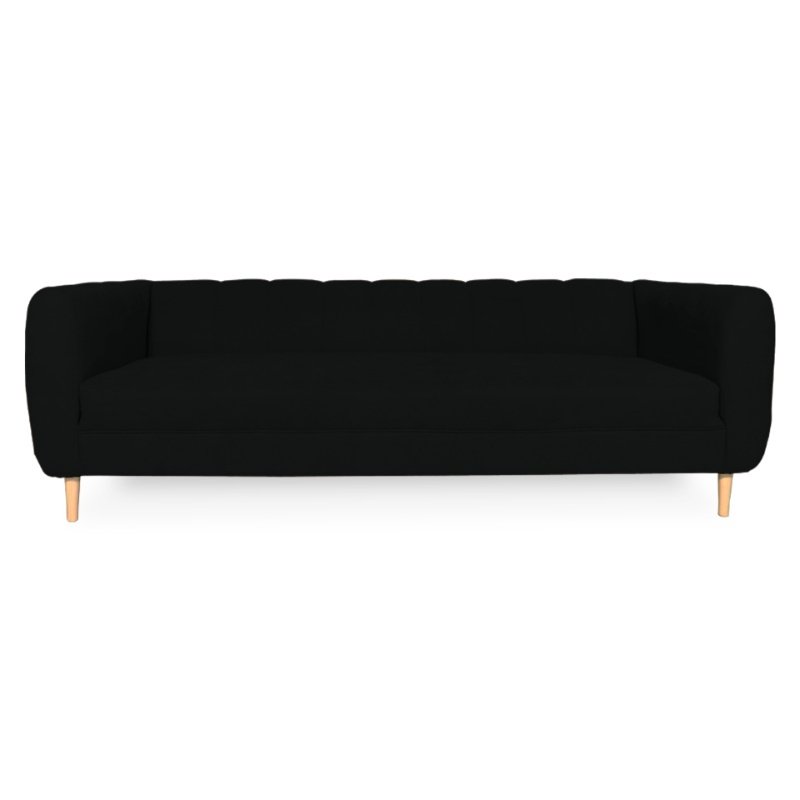 SOFA LYNETTE 3 CUERPOS FELPA NEGRO - 1
