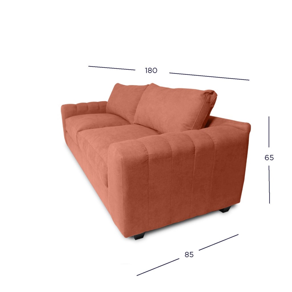 SOFA BRIANA 2 CUERPOS FELPA PALO ROSA - 4