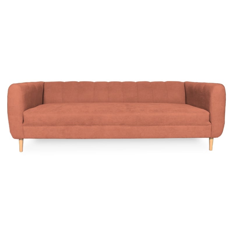 SOFA LYNETTE 2 CUERPOS FELPA PALO ROSA - 1