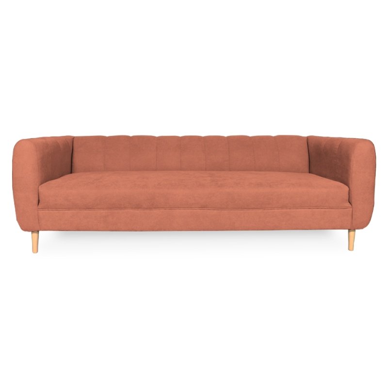 SOFA LYNETTE 3 CUERPOS FELPA PALO ROSA - 1