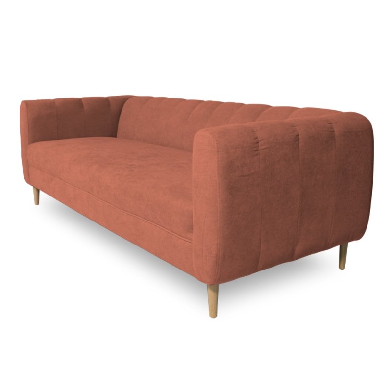 SOFA LYNETTE 3 CUERPOS FELPA PALO ROSA - 2