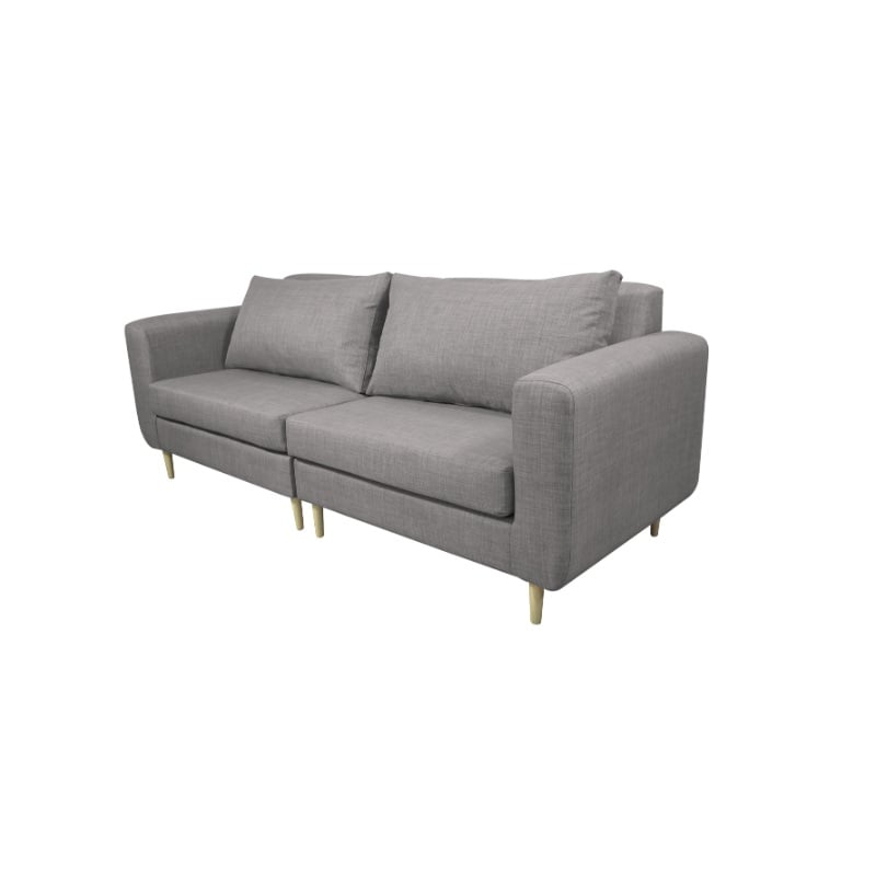 SOFA BOLLEN CHENILLE TIPO LINO GRIS 2 CUERPOS - 2