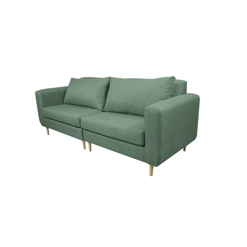 SOFA BOLLEN CHENILLE TIPO LINO VERDE 2 CUERPOS - 2