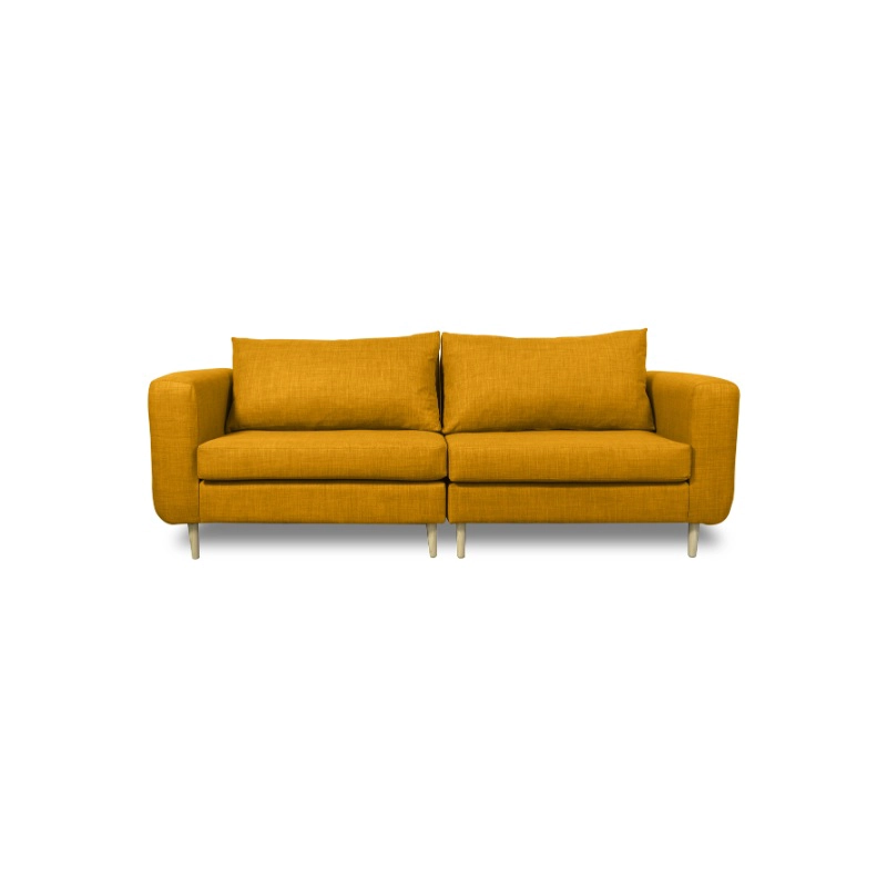SOFA BOLLEN CHENILLE TIPO LINO AMBARINO 2 CUERPOS - 1