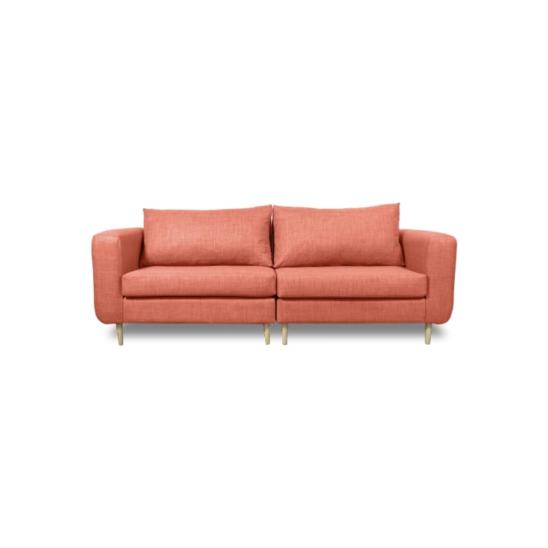SOFA BOLLEN CHENILLE TIPO LINO PALO ROSA 2 CUERPOS - 1