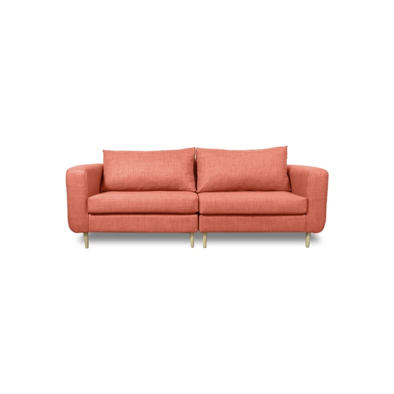 SOFA BOLLEN CHENILLE TIPO LINO PALO ROSA 2 CUERPOS - 1