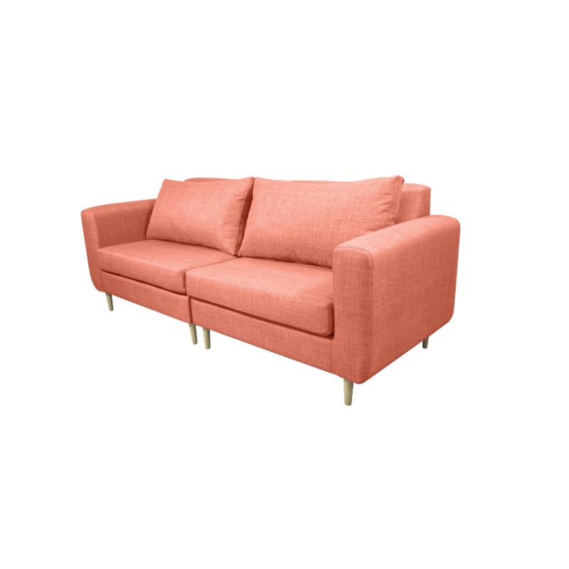 SOFA BOLLEN CHENILLE TIPO LINO PALO ROSA 2 CUERPOS - 2