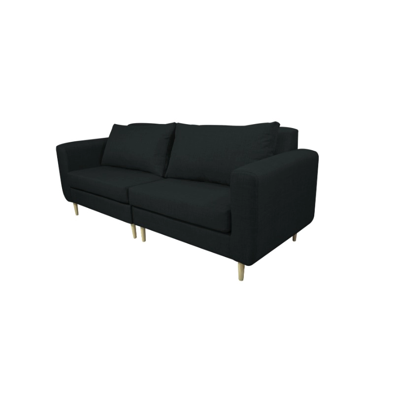 SOFA BOLLEN CHENILLE TIPO LINO GRAFITO 2 CUERPOS - 2