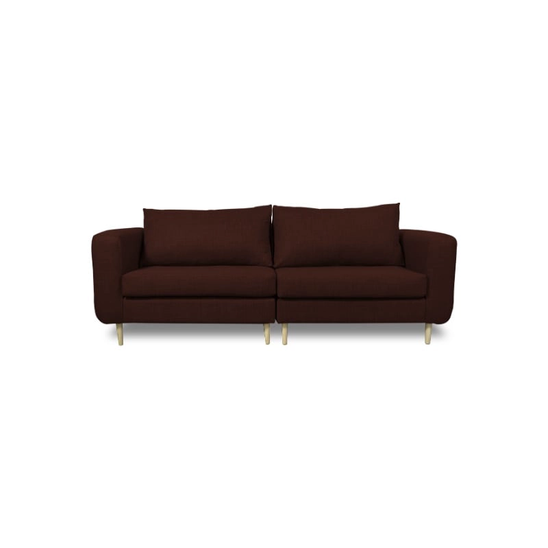 SOFA BOLLEN CHENILLE TIPO LINO CAFE 2 CUERPOS - 1