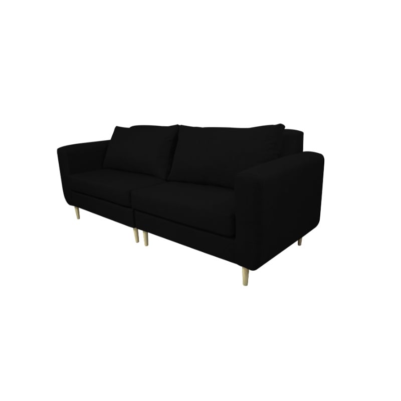 SOFA BOLLEN CHENILLE TIPO LINO NEGRO 2 CUERPOS - 2