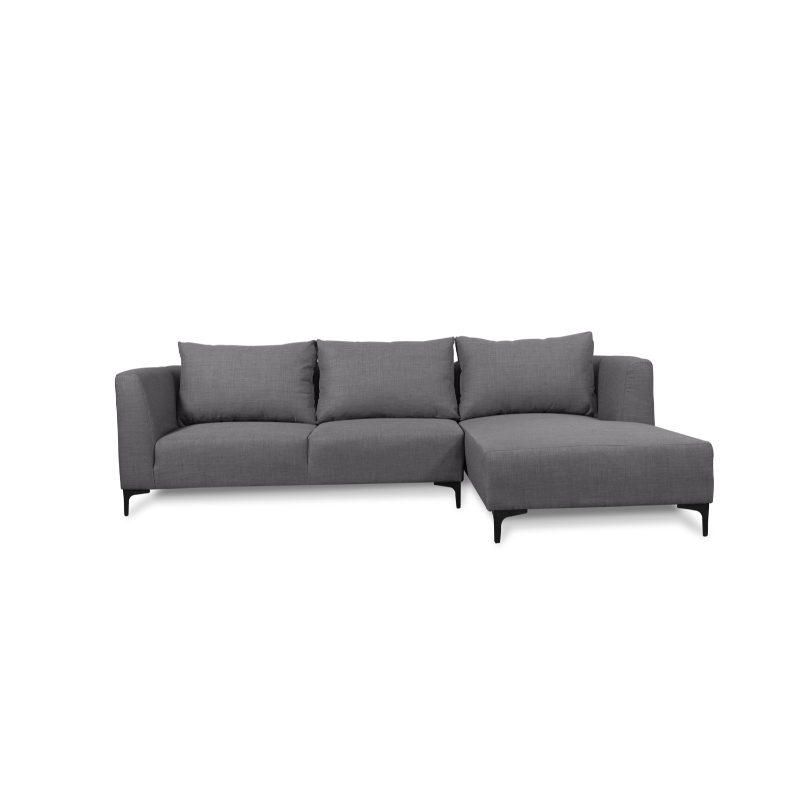 SECCIONAL SURIA CHENILLE TIPO LINO GRIS - 1