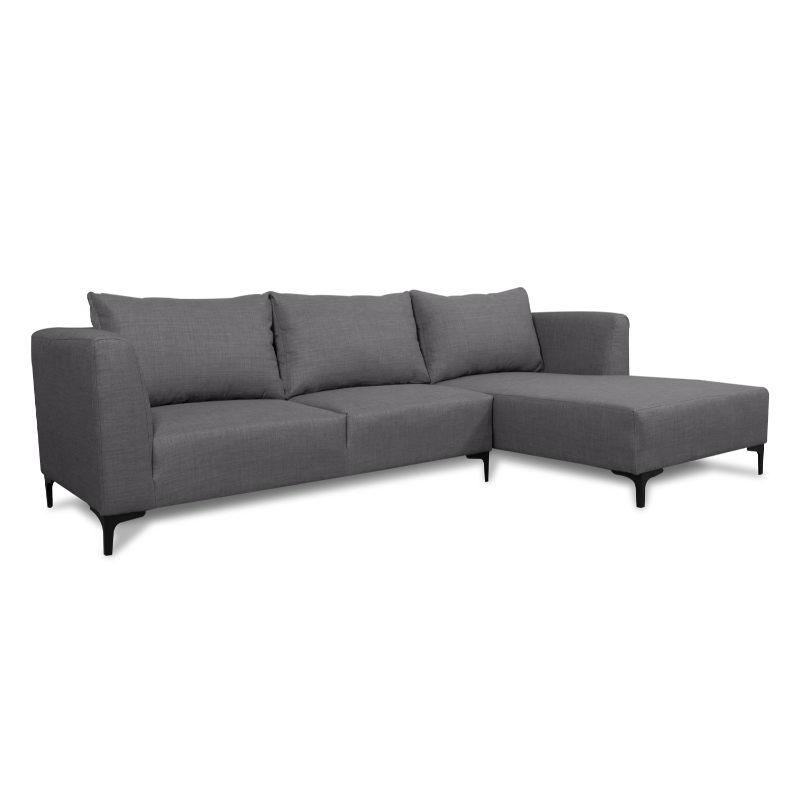 SECCIONAL SURIA CHENILLE TIPO LINO GRIS - 2