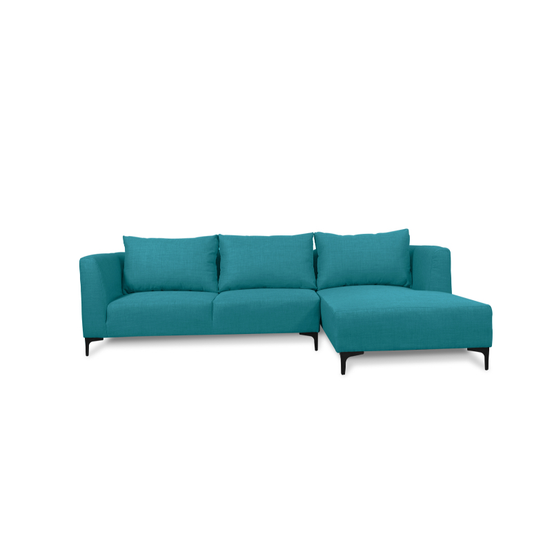 SECCIONAL SURIA CHENILLE TIPO LINO TURQUESA - 1