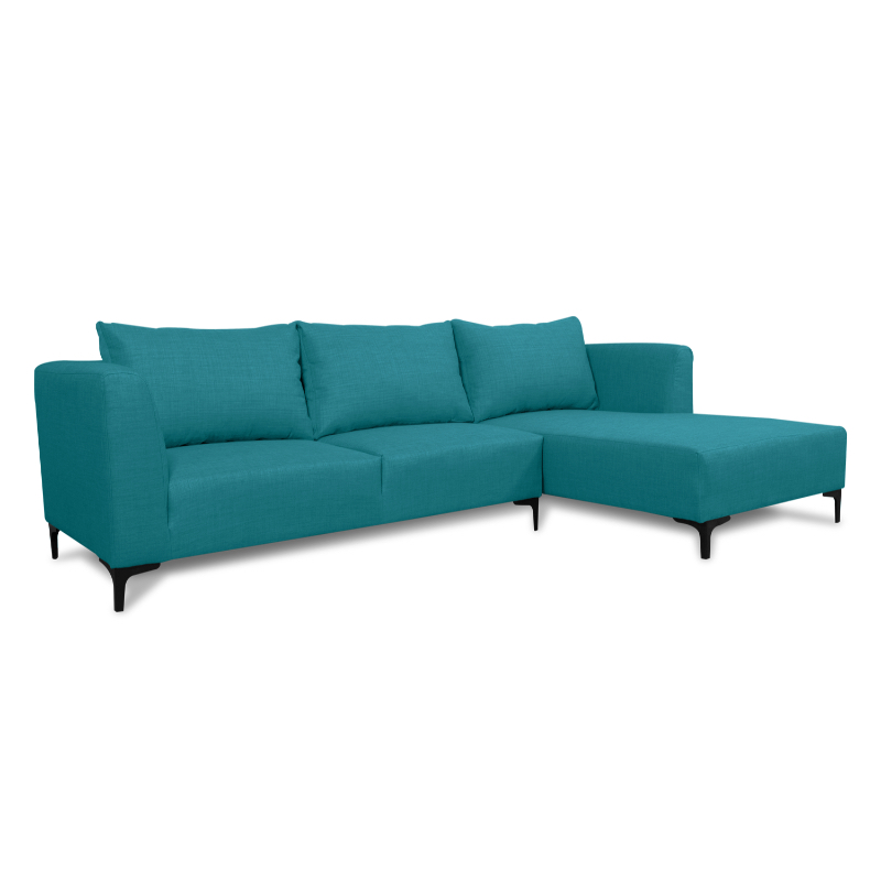 SECCIONAL SURIA CHENILLE TIPO LINO TURQUESA - 2