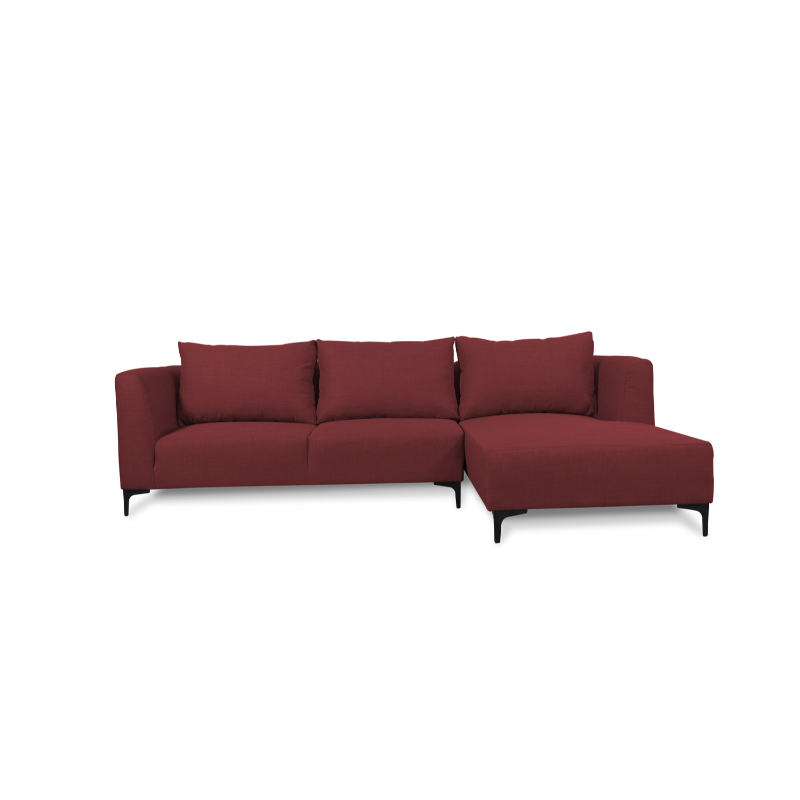 SECCIONAL SURIA CHENILLE TIPO LINO ROJO - 1