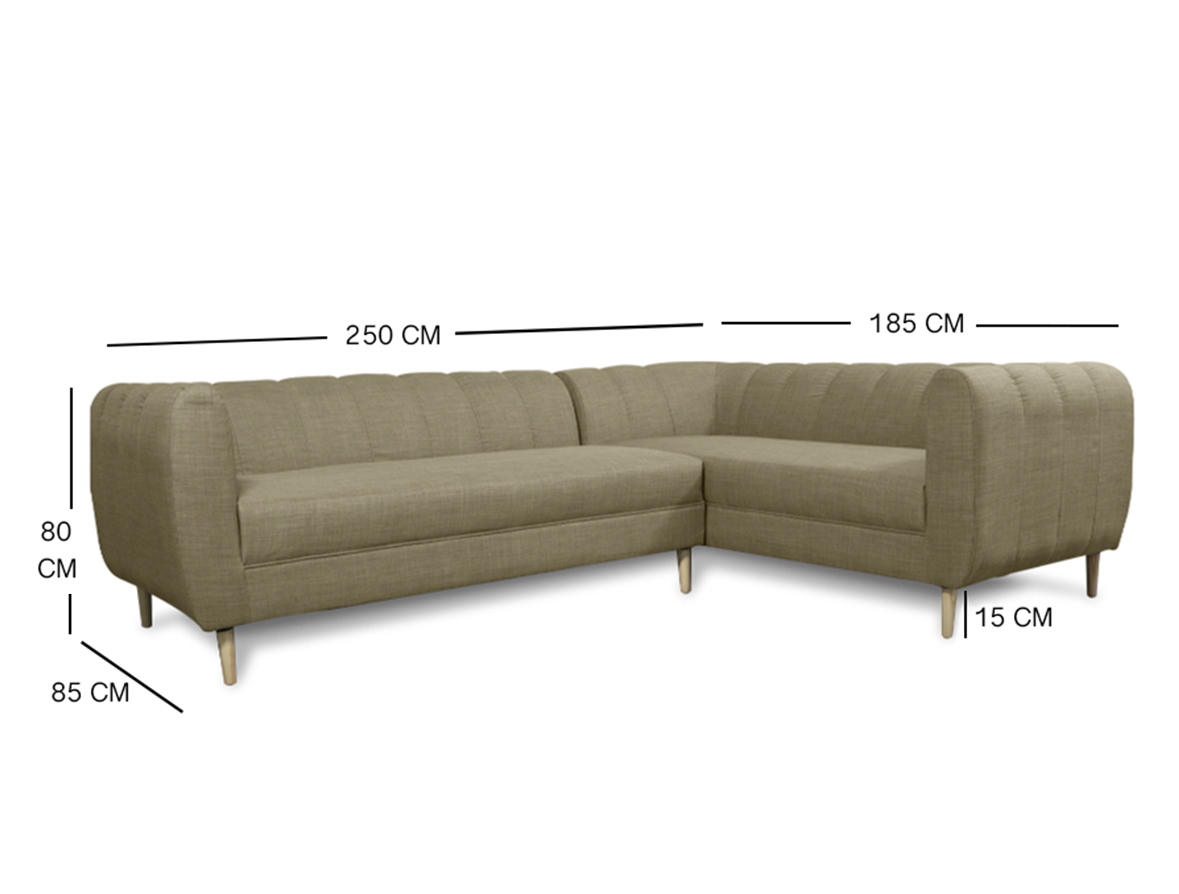 SECCIONAL LYNETTE CHENILLE TIPO LINO BEIGE - 3