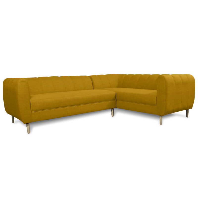 SECCIONAL LYNETTE CHENILLE TIPO LINO AMBARINO - 1