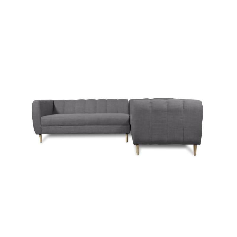 SECCIONAL LYNETTE FELPA GRIS - 2