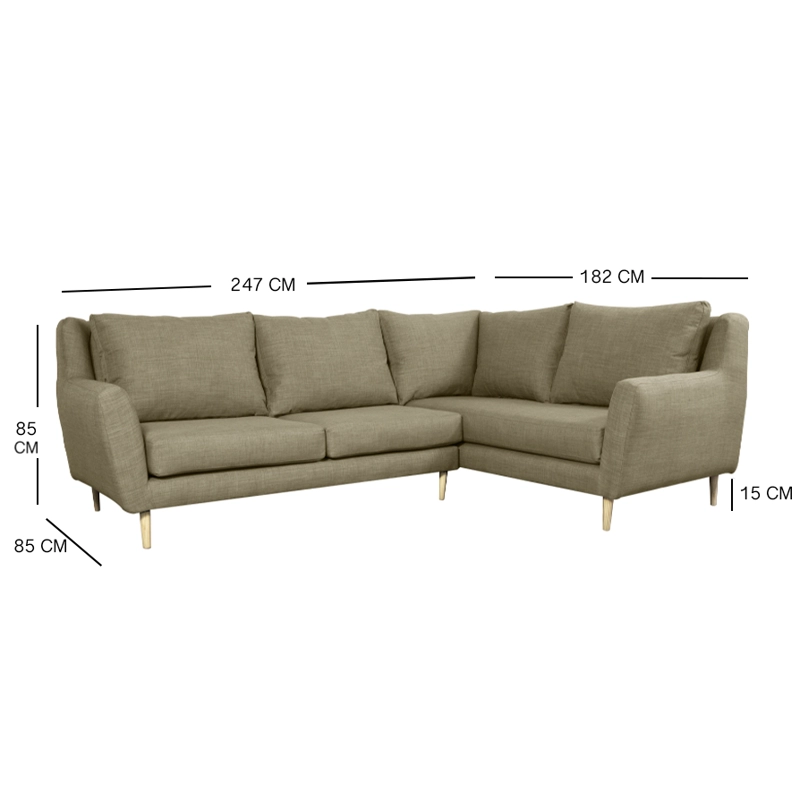 SECCIONAL LENORA CHENILLE TIPO LINO BEIGE - 3
