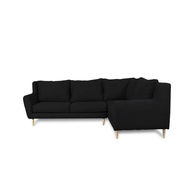 SECCIONAL LENORA CHENILLE TIPO LINO NEGRO - 2