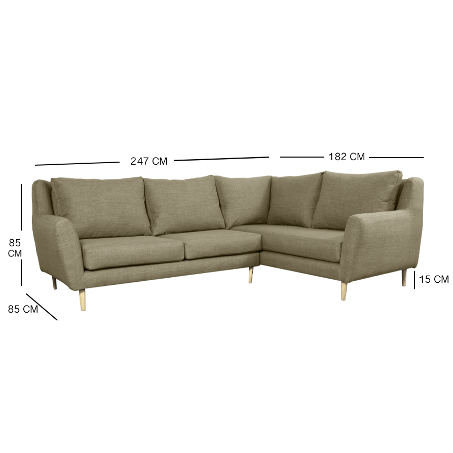 SECCIONAL LENORA FELPA BEIGE - 3