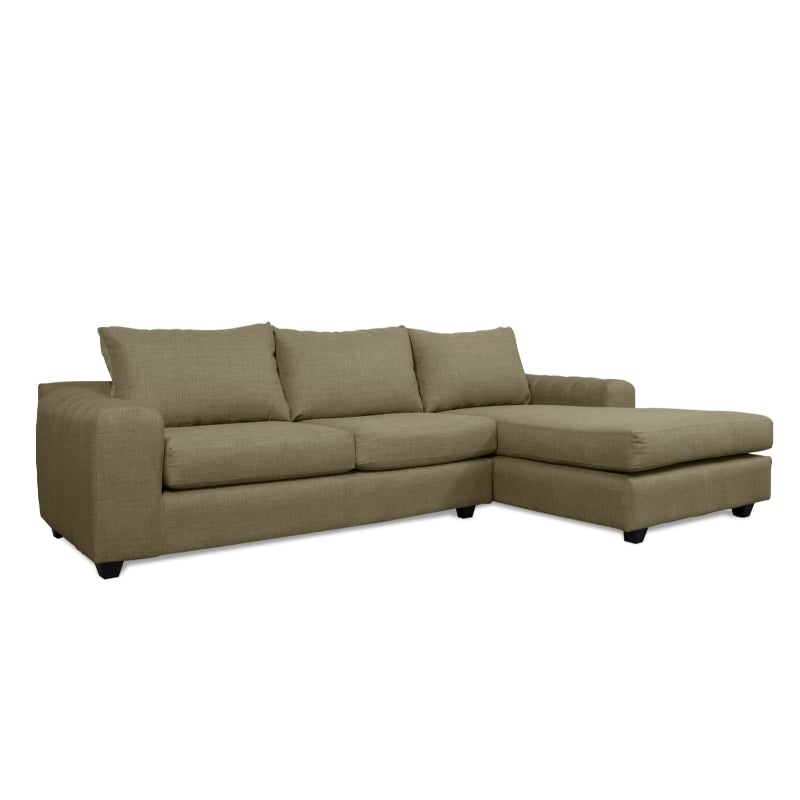 SECCIONAL KANDRA CHENILLE TIPO LINO BEIGE - 2