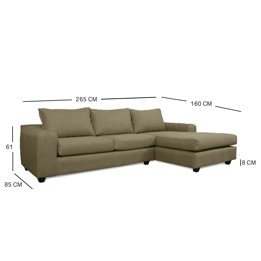 SECCIONAL KANDRA CHENILLE TIPO LINO BEIGE - 3