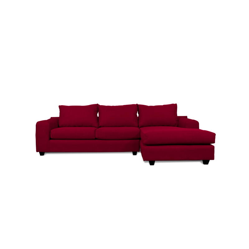 SECCIONAL KANDRA CHENILLE TIPO LINO ROJO - 1
