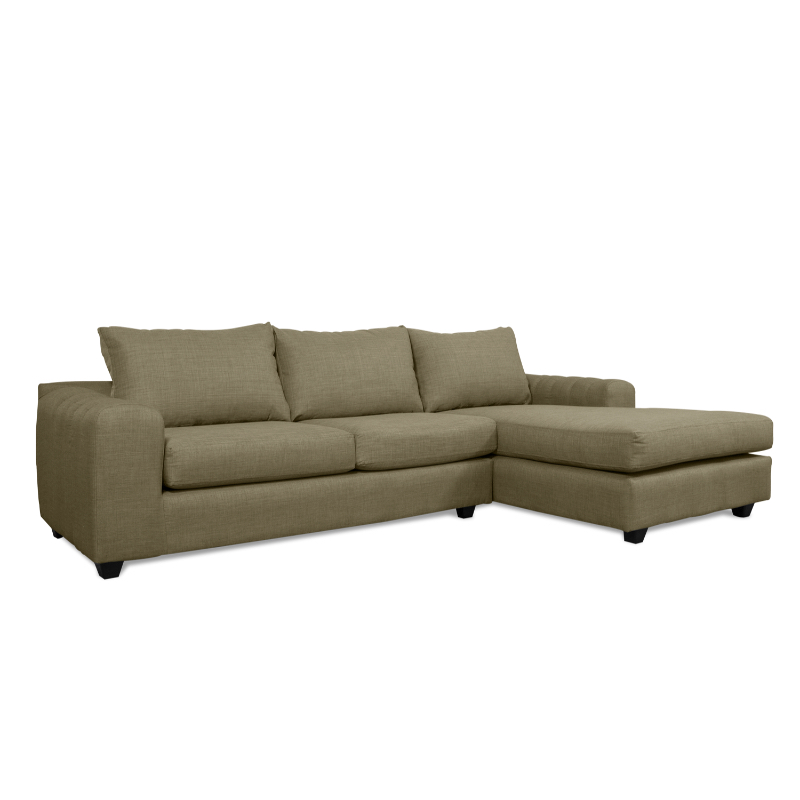 SECCIONAL KANDRA FELPA BEIGE - 2