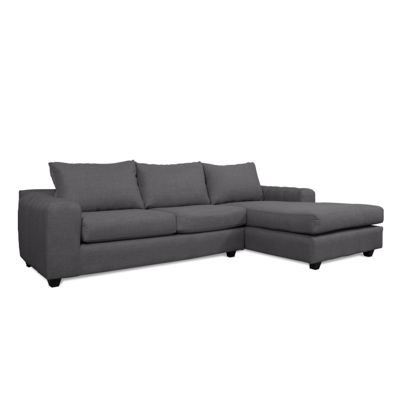 SECCIONAL KANDRA FELPA GRIS - 2