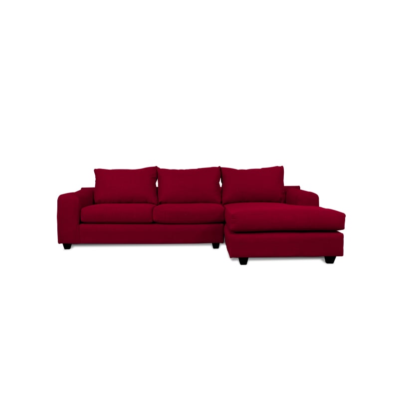 SECCIONAL KANDRA FELPA ROJO - 1